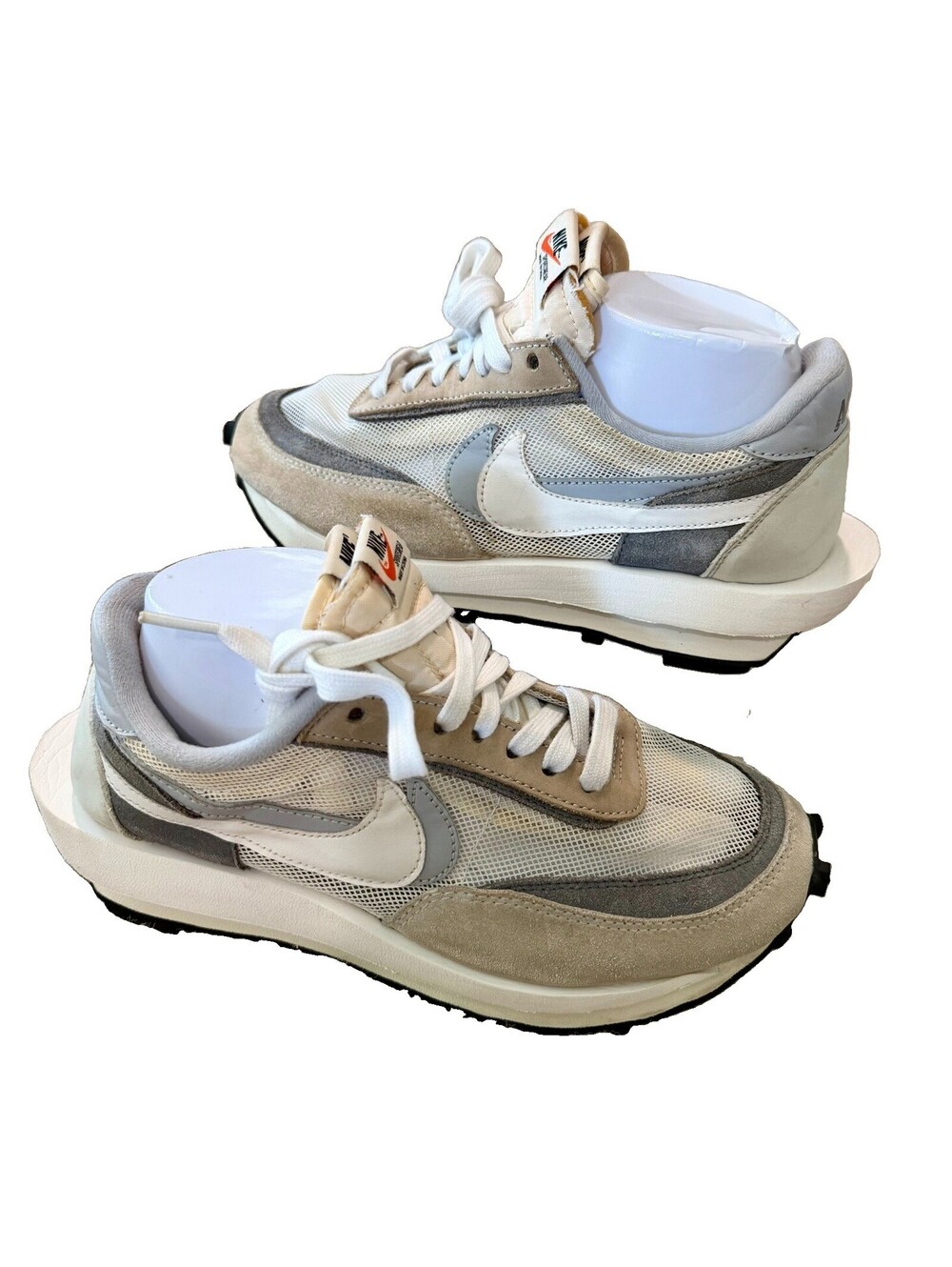 Sacai x Nike Men’s Size 6.5 LDWaffle White Nylon Free Shipping